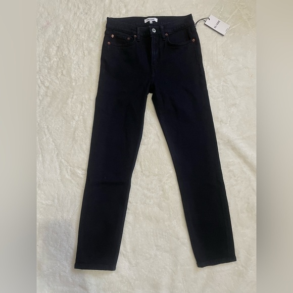 Re/done 90s Mid-Rise Ankle Crop Jeans Dark Jet Blue Black Size 26 - Picture 2 of 15